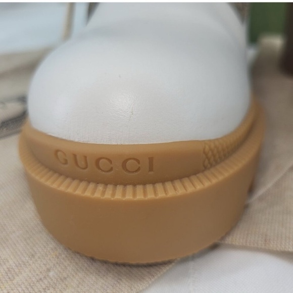 🎯BUY NOW PRICE🎯Gucci Apollo GG Monogram Heeled Lug Boots in White - Picture 11 of 13